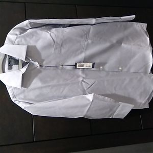 NWT DKNY size 8 boys light grey dress button down shirt